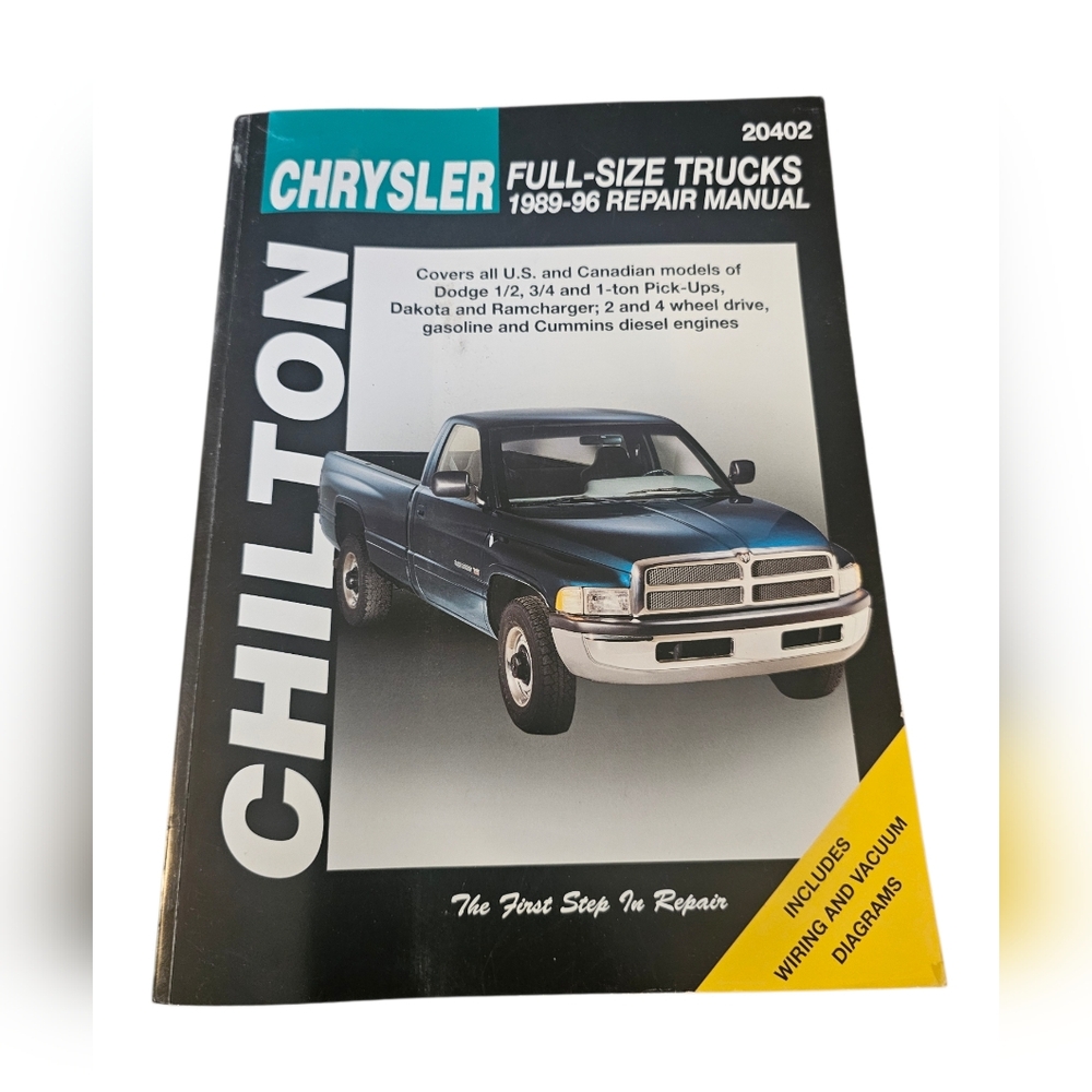 Chilton Chrysler Full Size Trucks 1989-1996 Repair Manual Dodge Ram‎ Dakota